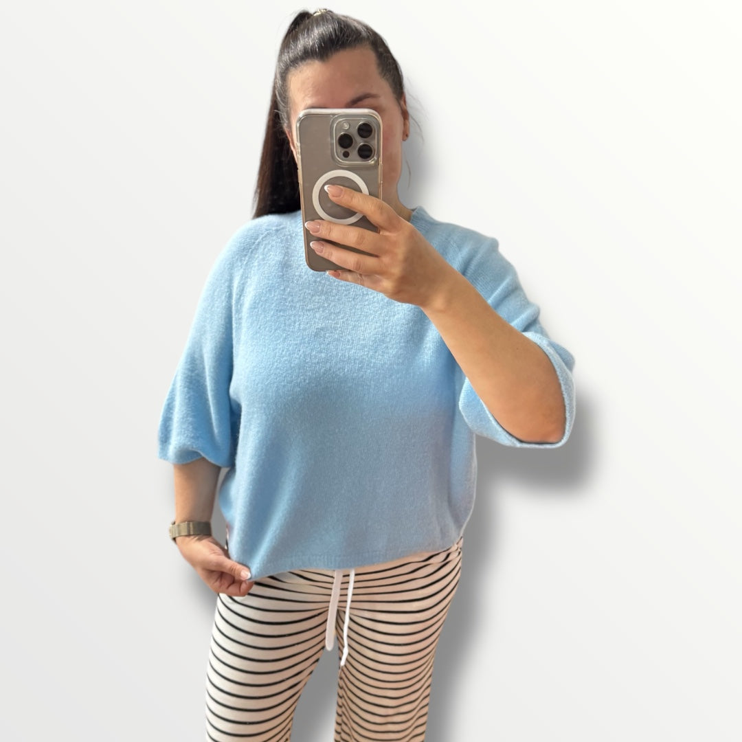 Feiner Alpaka Strickpullover mit 3/4 Arm verschiedene Farben