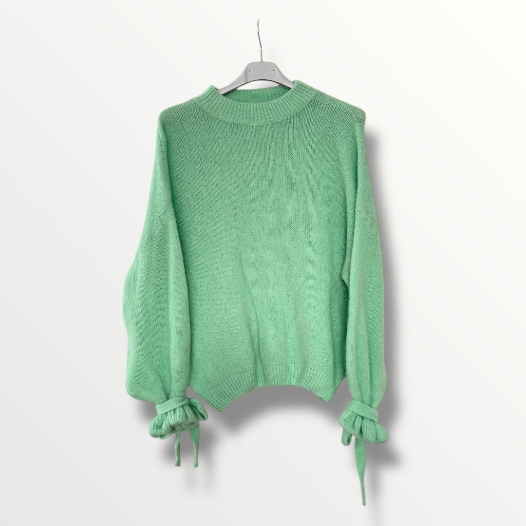 Alpaka Strickpullover mit Schleifendetaile am Ärmel (verschiedene Farben)