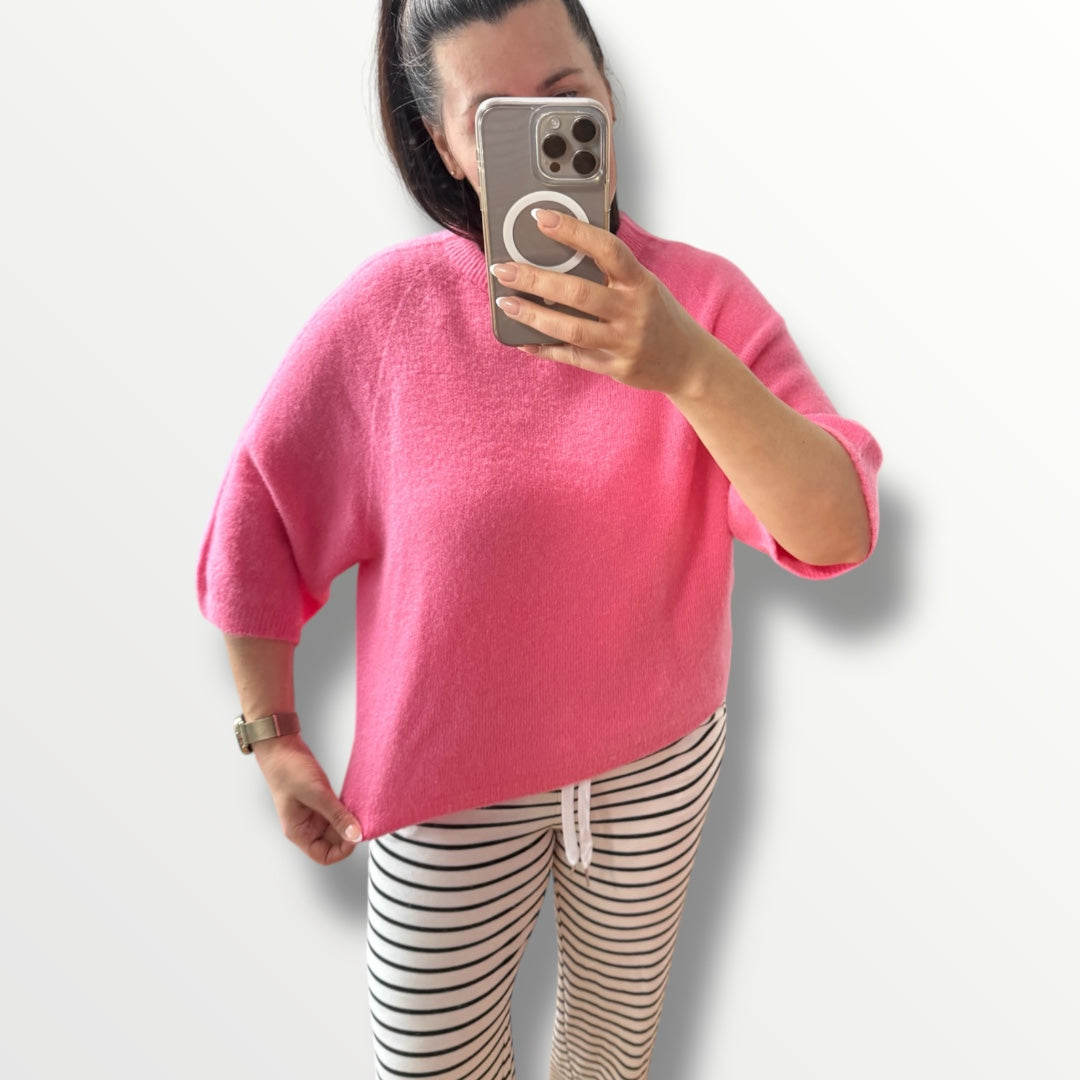 Feiner Alpaka Strickpullover mit 3/4 Arm verschiedene Farben