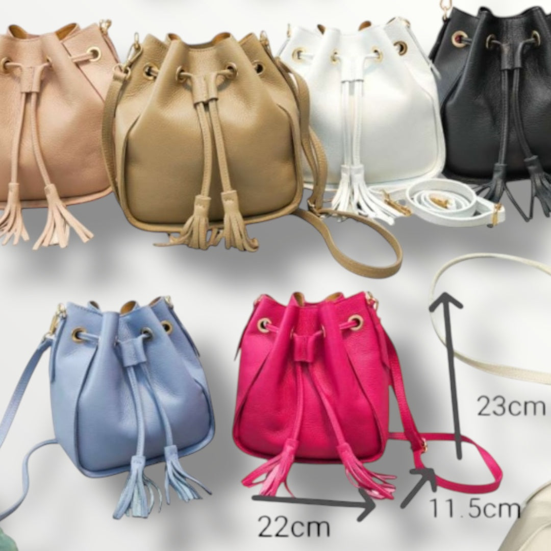 Ledertasche in Creme verschiedenen Farben