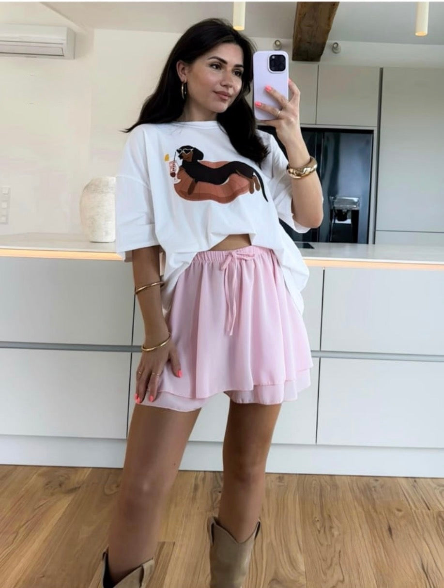 Verspielter Hosenrock beige