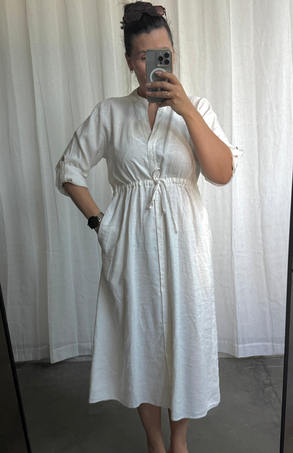 Leinenoptik Kleid