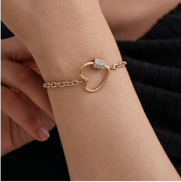 Heart&Diamond  Edelstahl Armkette