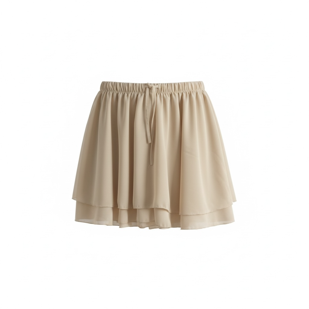 Verspielter Hosenrock beige