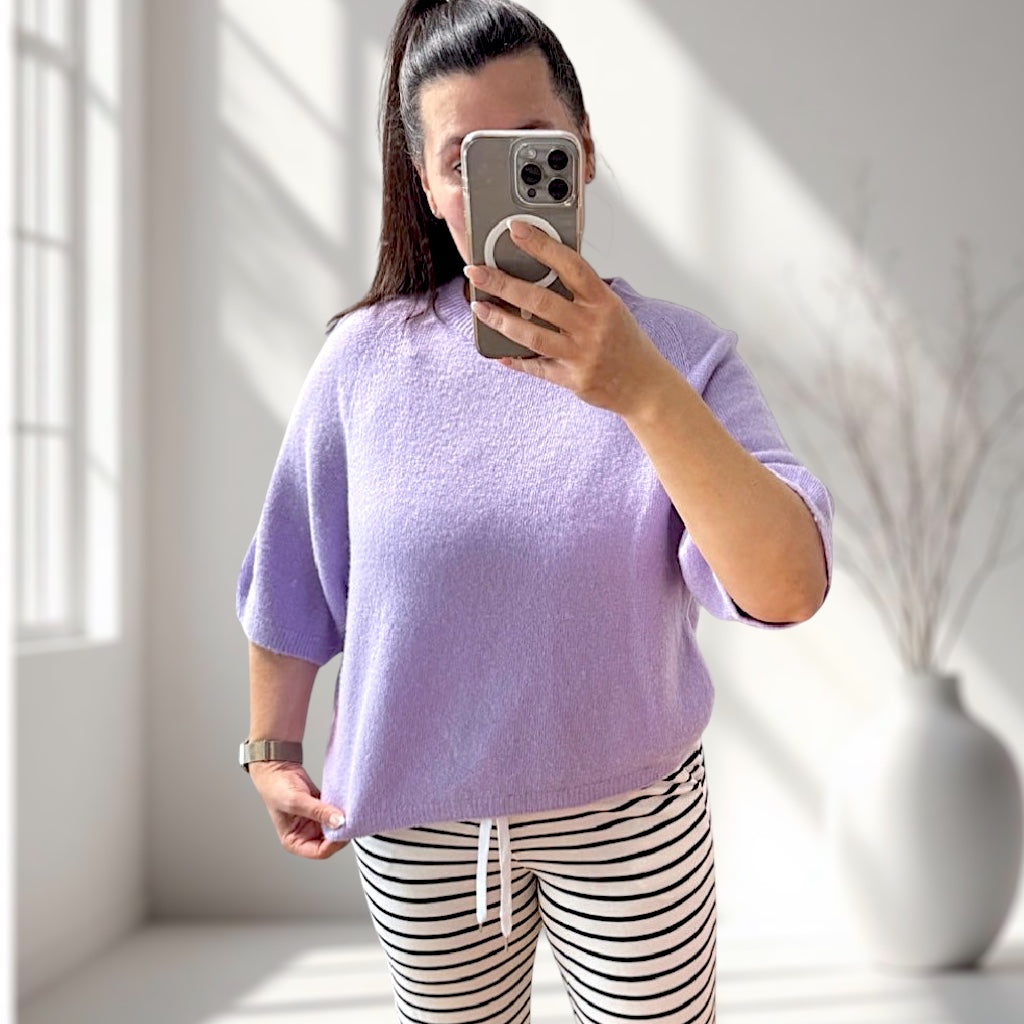 Feiner Alpaka Strickpullover mit 3/4 Arm verschiedene Farben