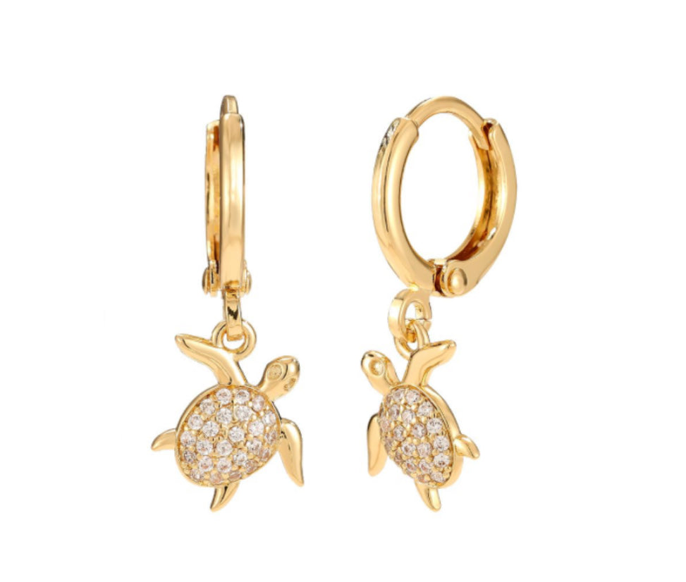 Creole Small Turtle Diamonds Vergoldete