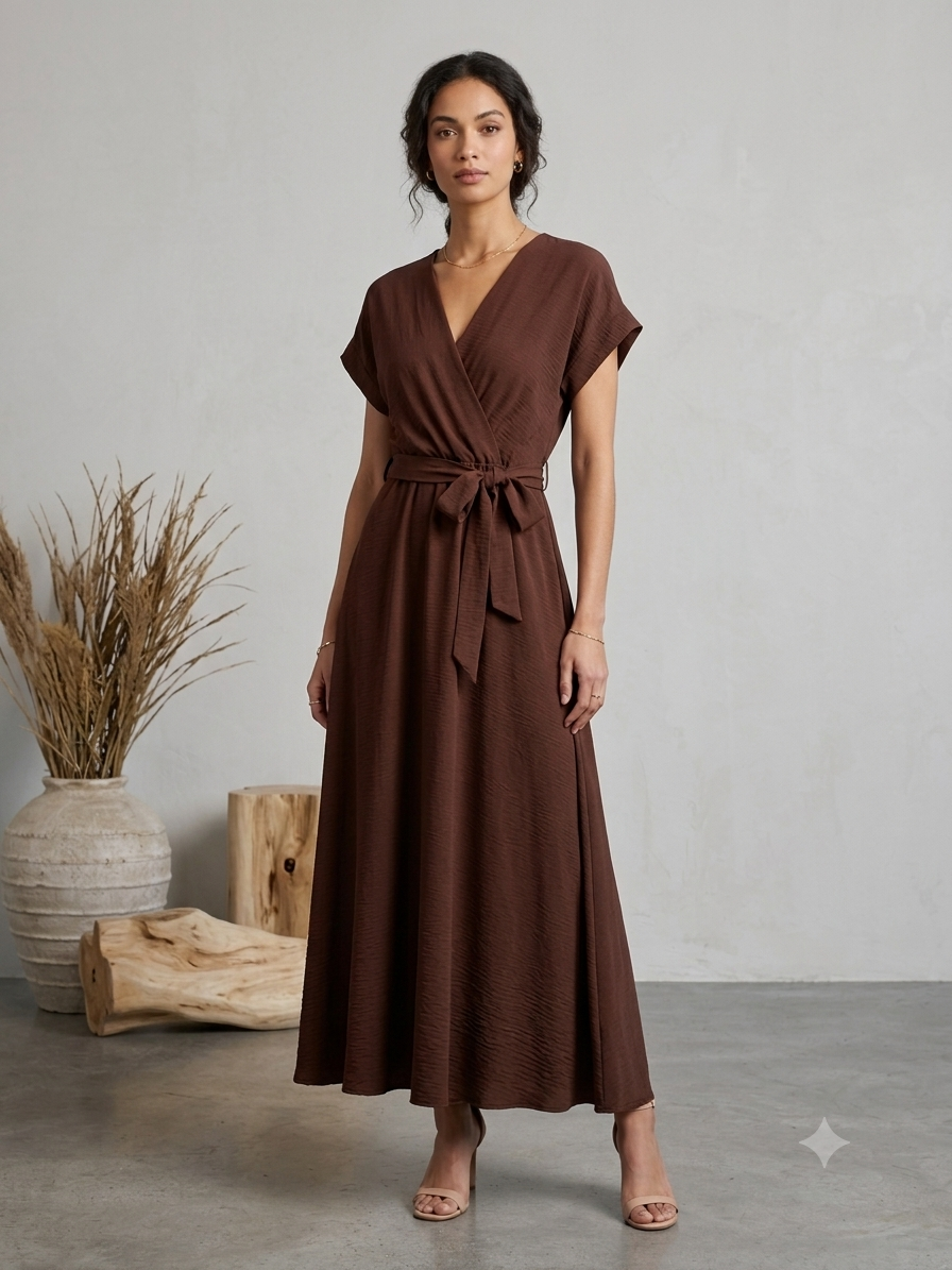Basic Kleid mit Bindegürtel (verschiedenen Farben)