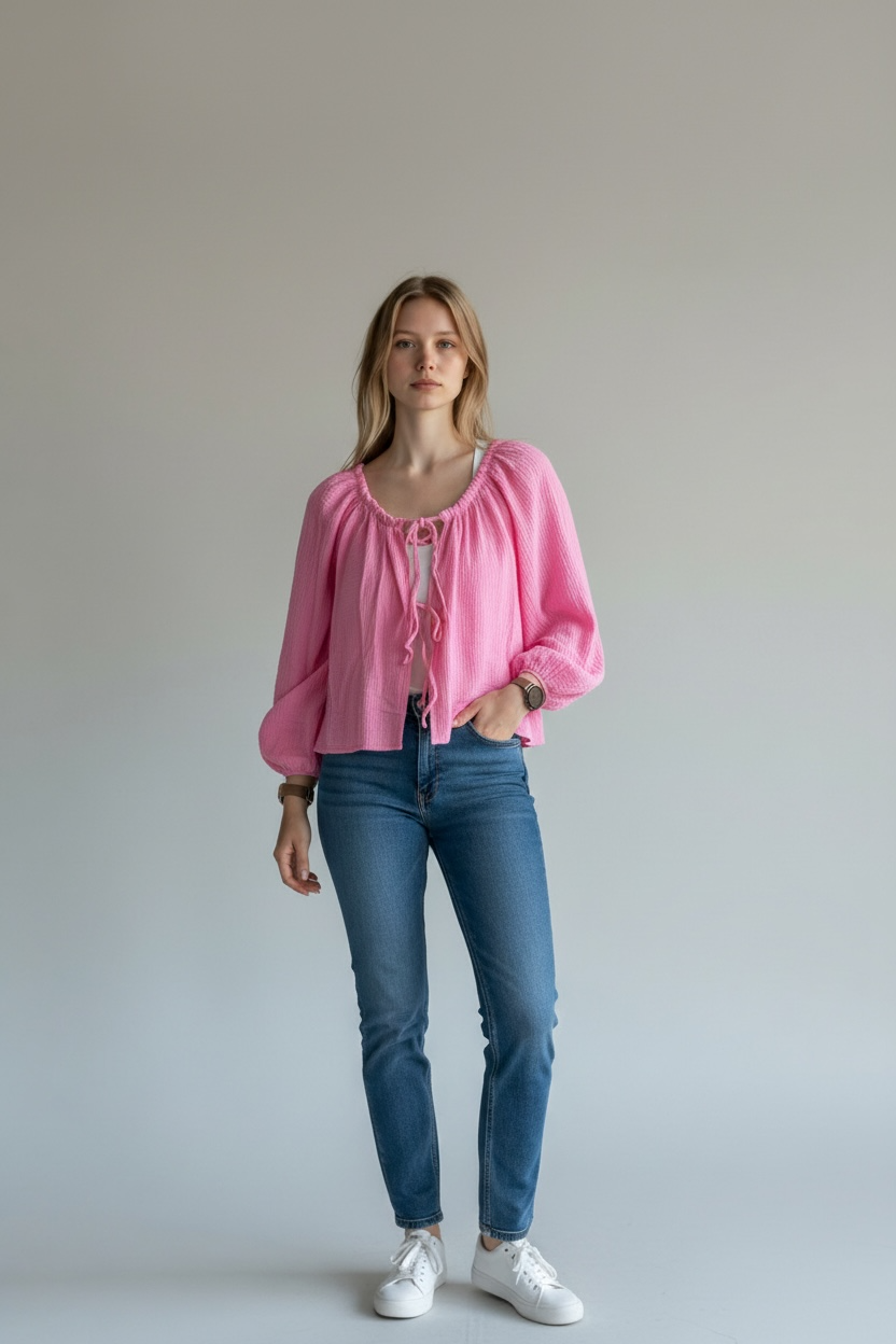 Musselin Knoten-Bluse Off-Shoulder tragbar in verschiedenen Farben