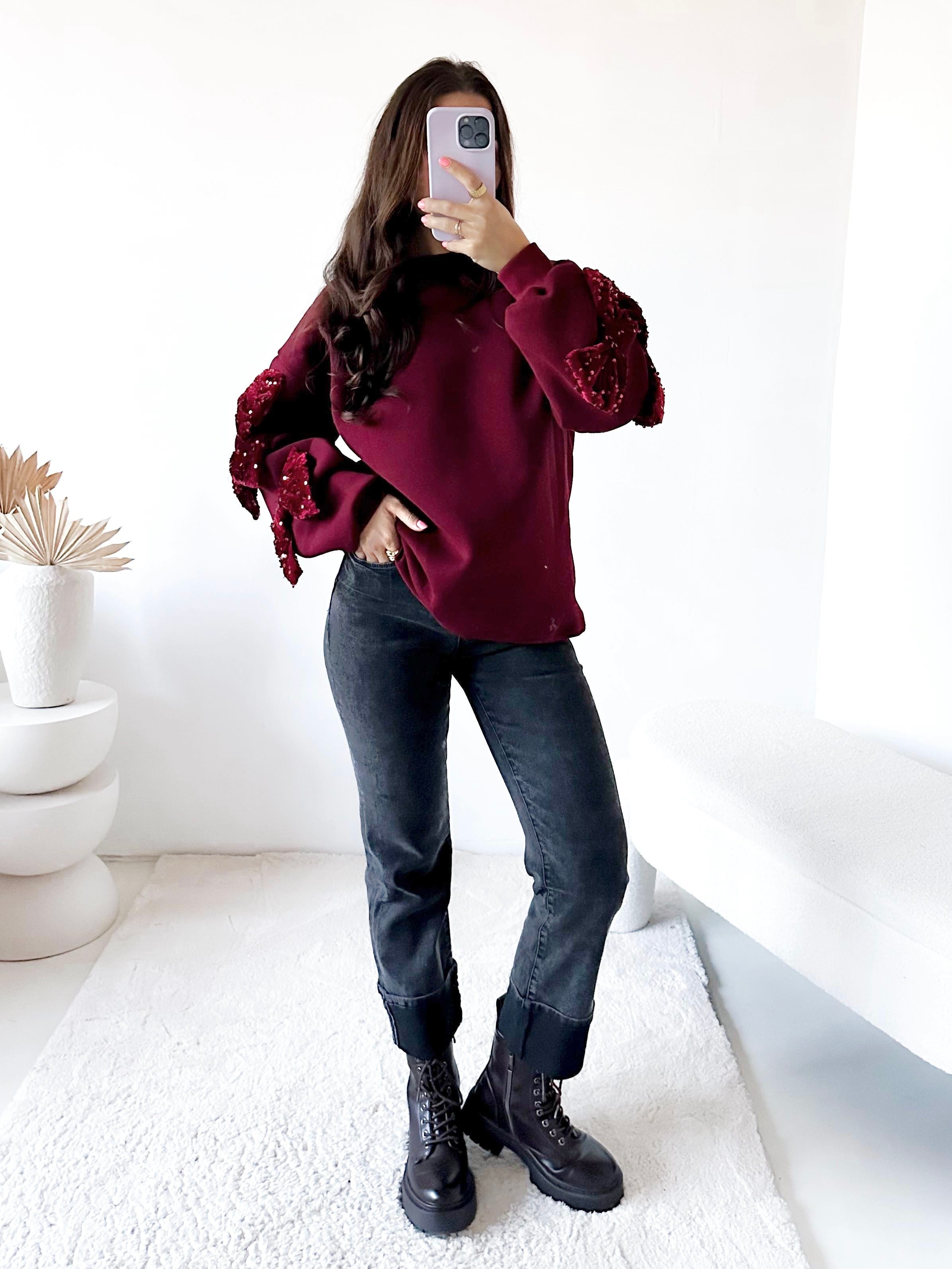 Pailletten Schleifen Sweatshirt (verschiedene Farben)