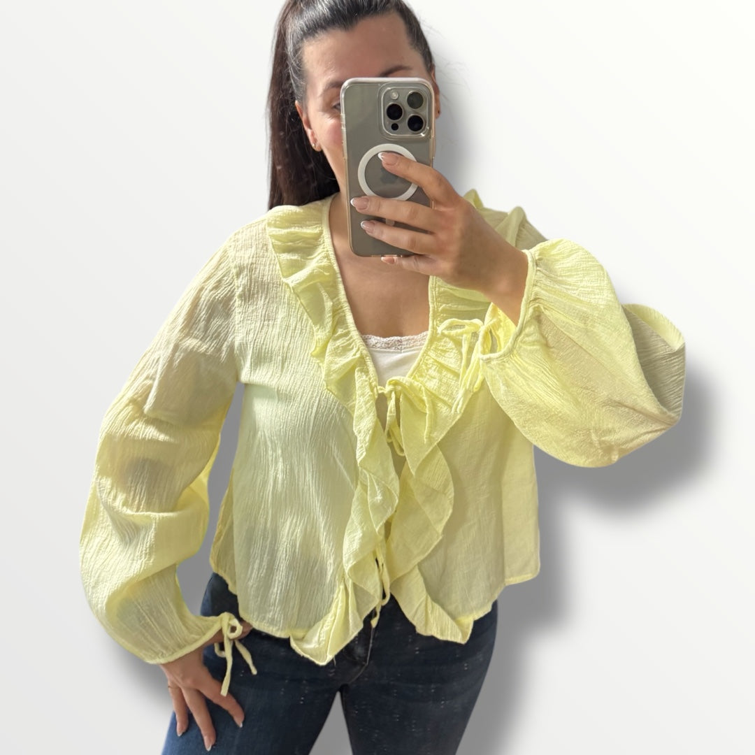Knoten-Bluse mit Rüschen verschiedenen Farben