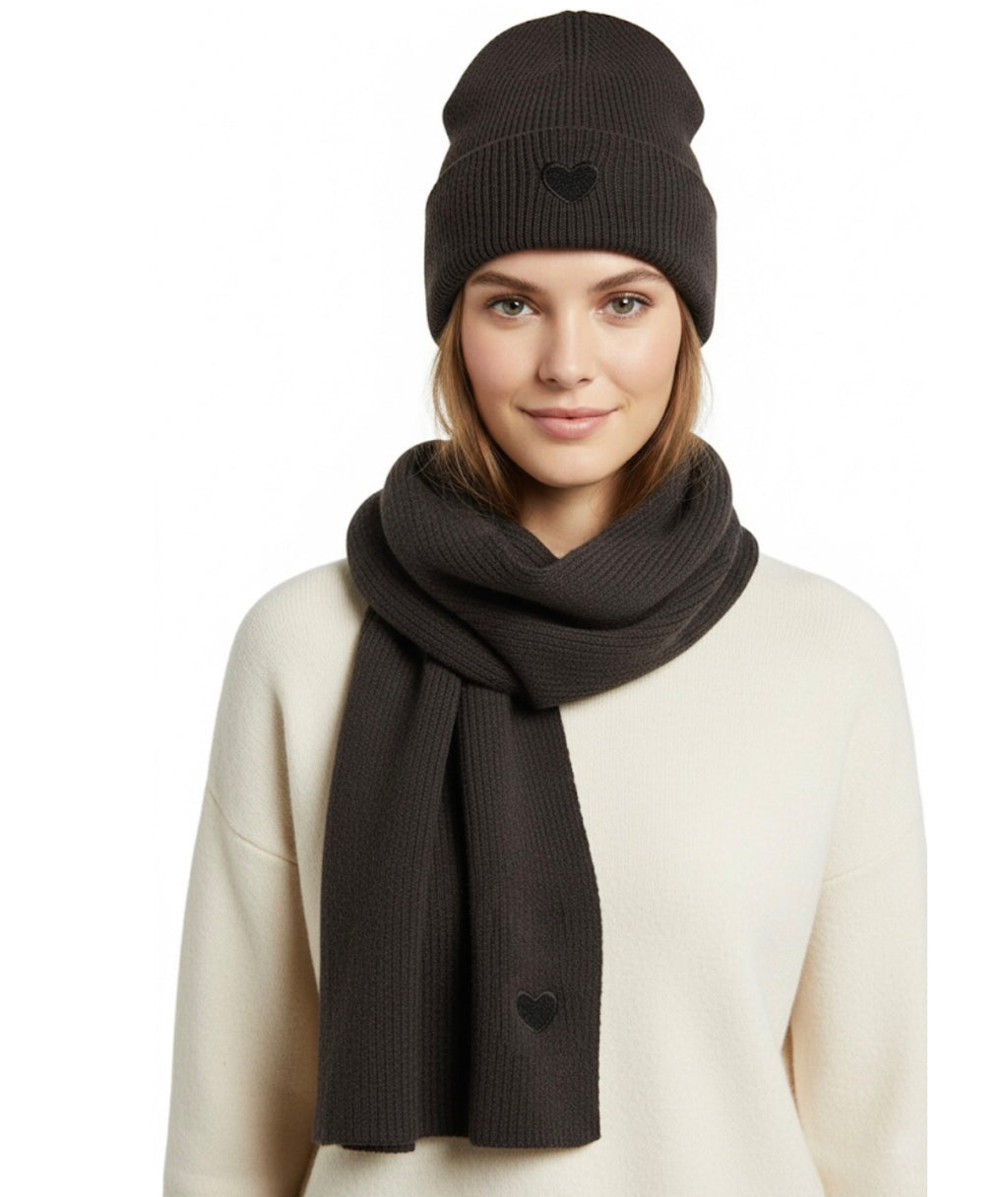 Set Little Heart Schal mit Mütze (verschiedene Farben)