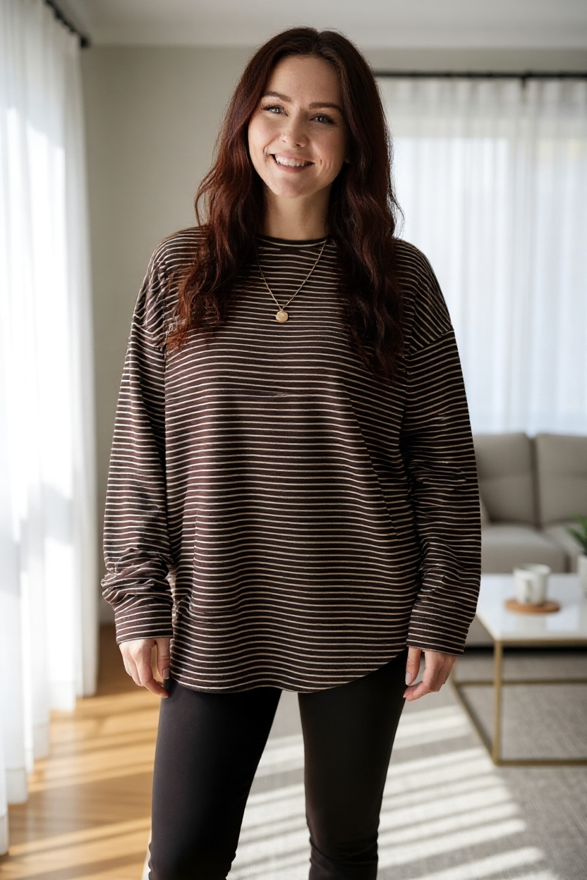 Soft Oversize Longsleeve gestreift (verschiedene Farben) (Kopie)