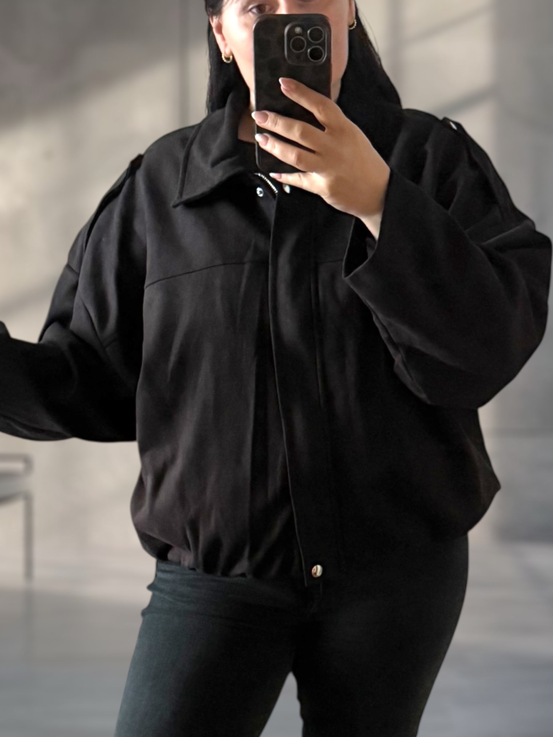 Ballonjacke Wildleder Optik (verschiedene Farben)