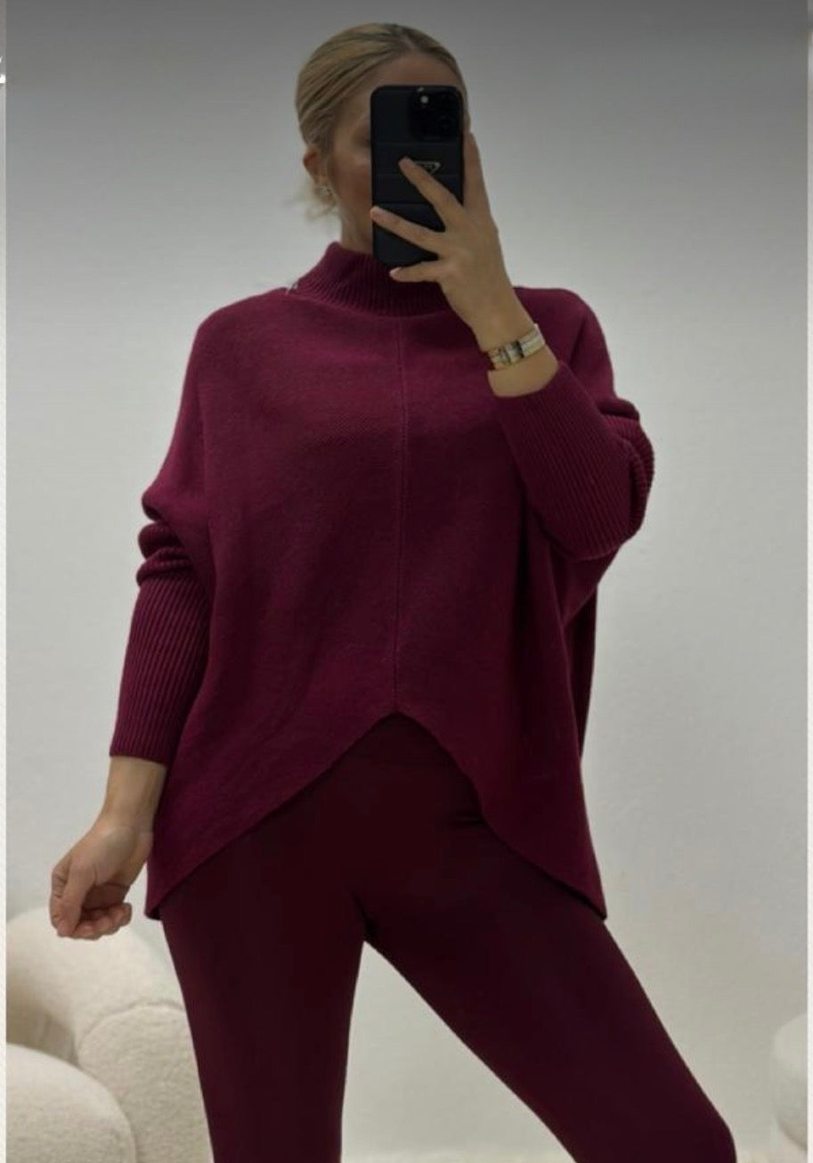 Basic Ripp- Pullover mit V-Ausschnitt (verschiedene Farben)