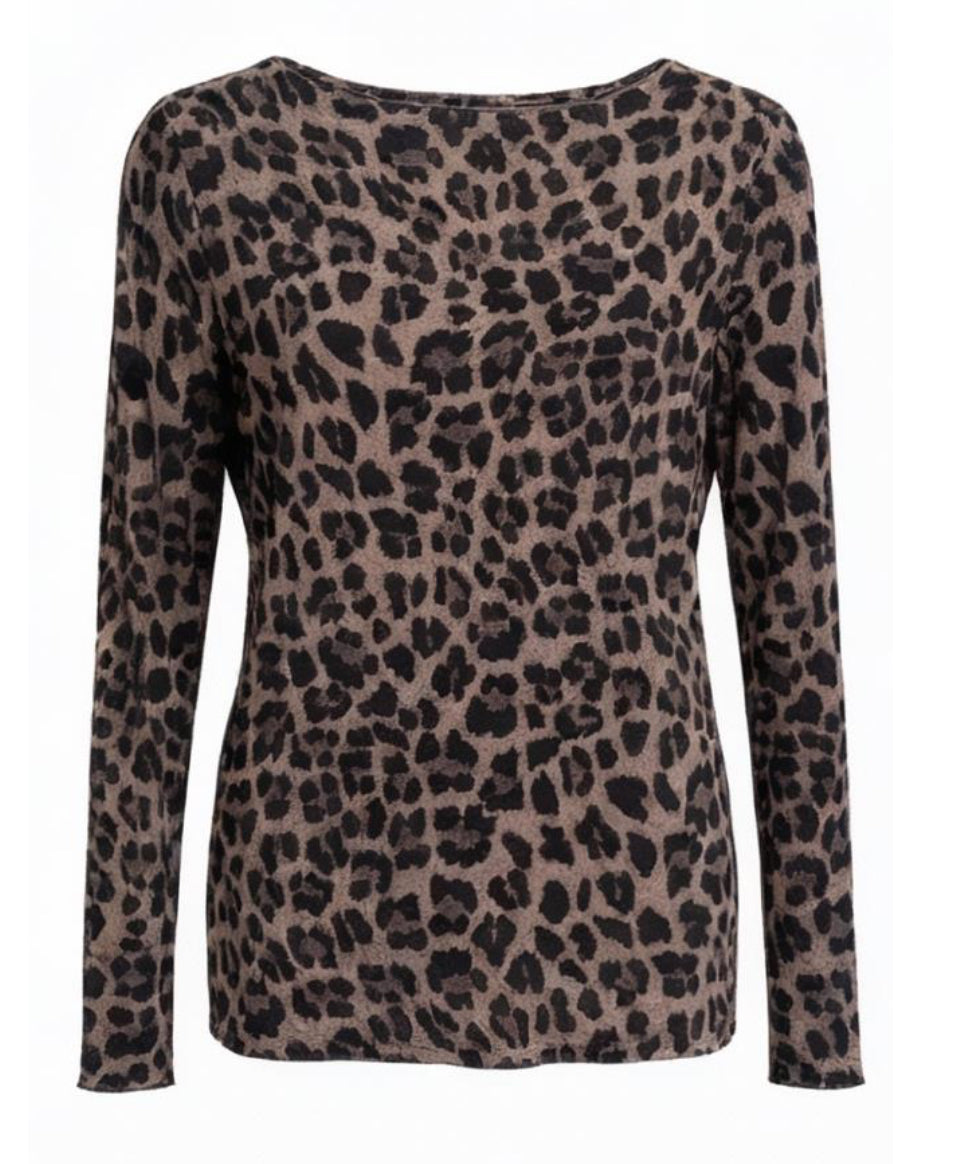 Seamless Leo Cashmere Mix Longsleeve ohne Kragen (verschiedene Farben)