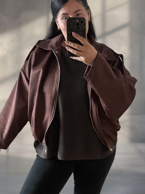 Ballonjacke Wildleder Optik (verschiedene Farben)