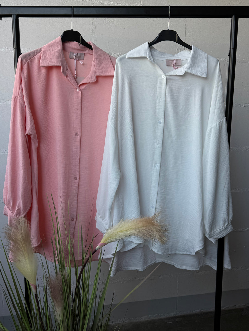 Ausgestellte Langbluse/ Blusenkleid (verschiedene Farben)