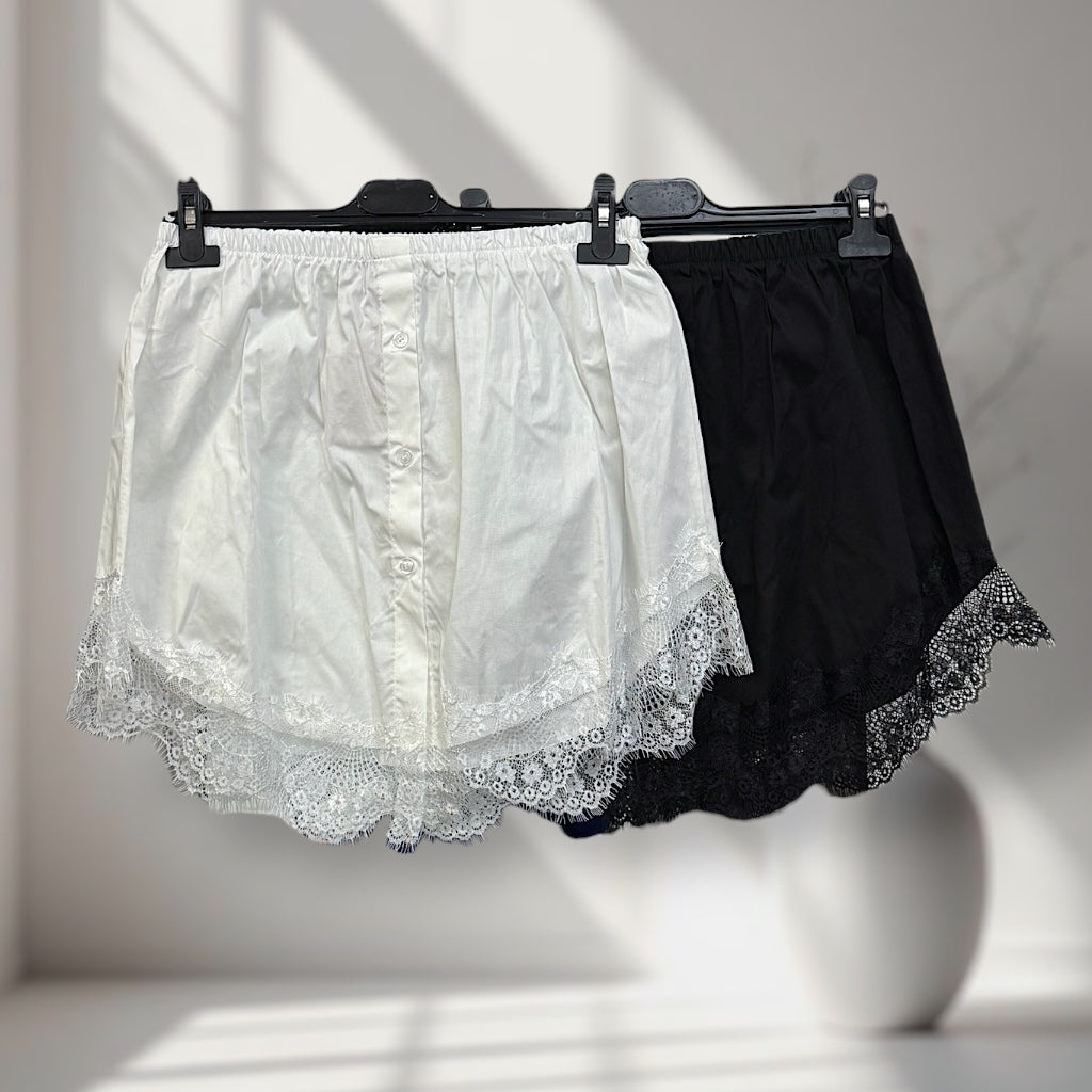 Baumwoll Blusenrock mit Spitze (verschiedene Farben)