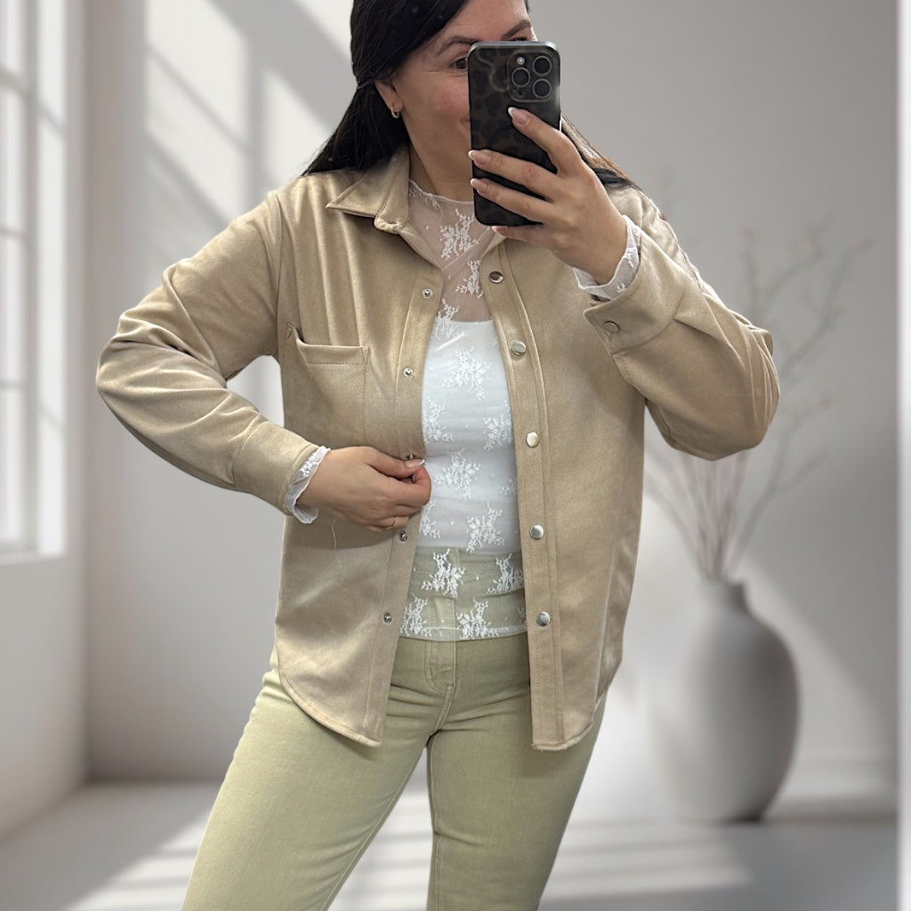 Lässiges Velours Hemd