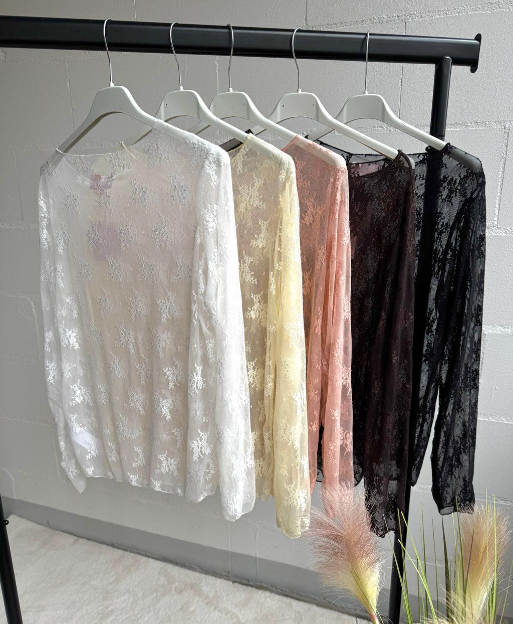 Seamless Spitzen Longsleeve (verschiedene Farben)