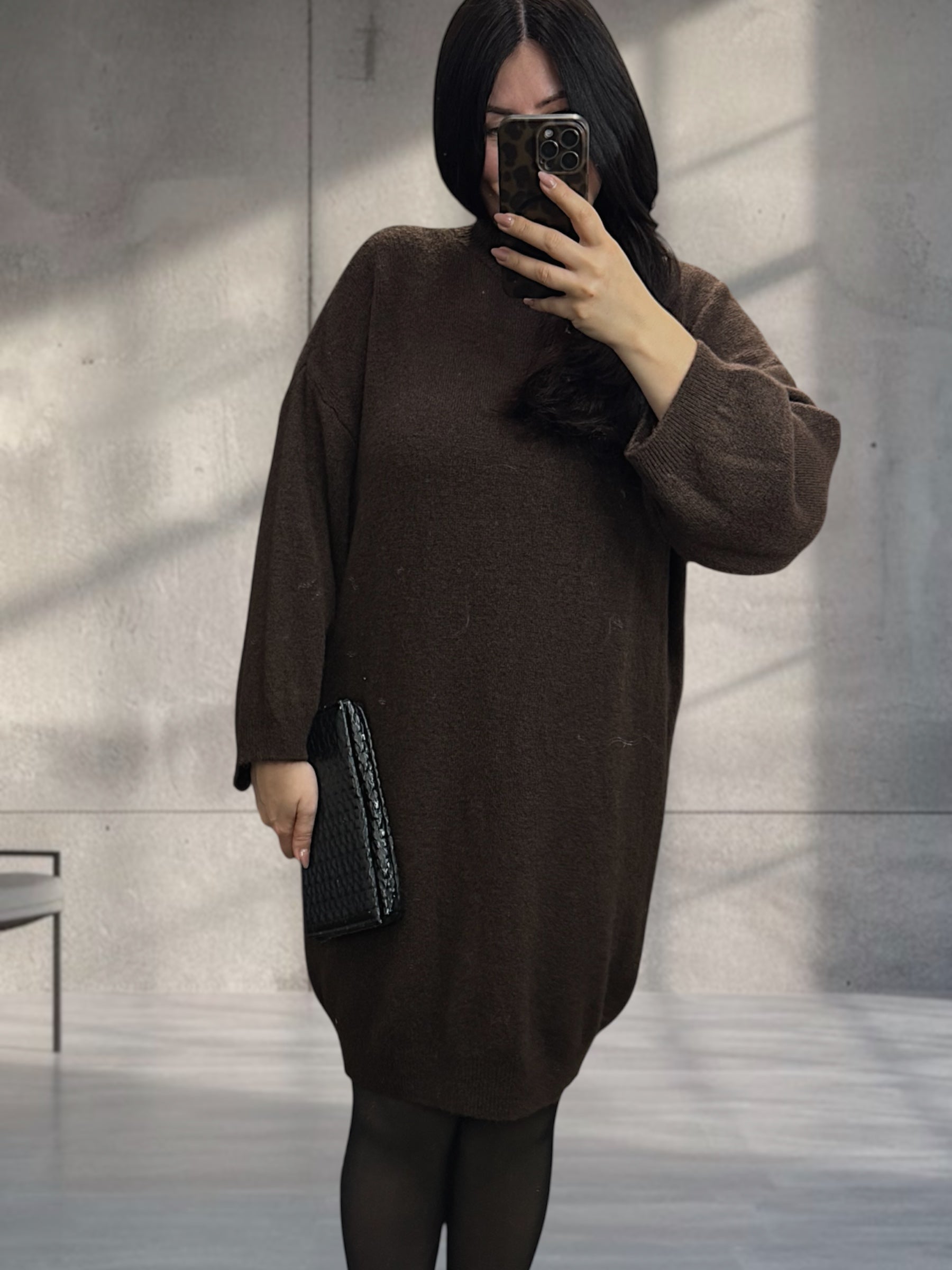 Alpaka Strickkleid mit Turtleneck (verschiedene Farben)