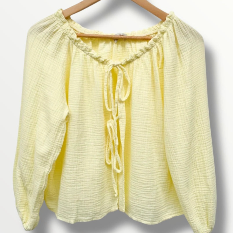 Musselin Knoten-Bluse Off-Shoulder tragbar in verschiedenen Farben