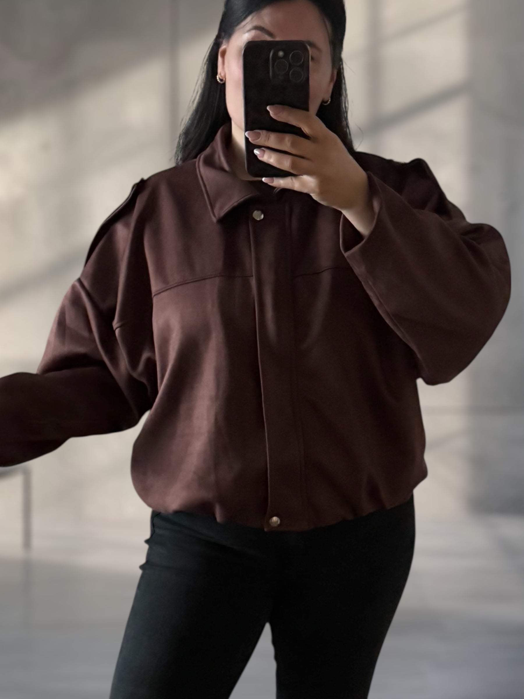 Ballonjacke Wildleder Optik (verschiedene Farben)