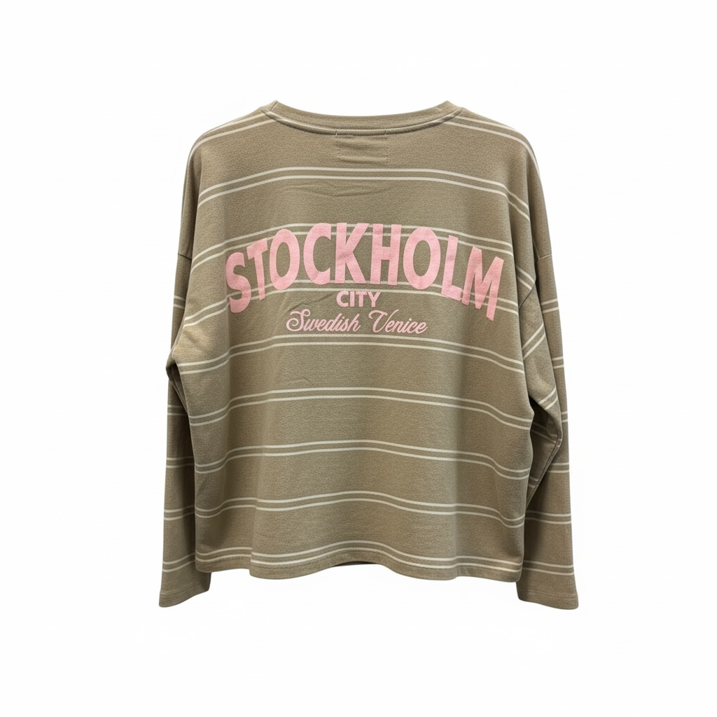 Gestreiftes Longsleeve „Stockholm City“ (verschiedene Farben)
