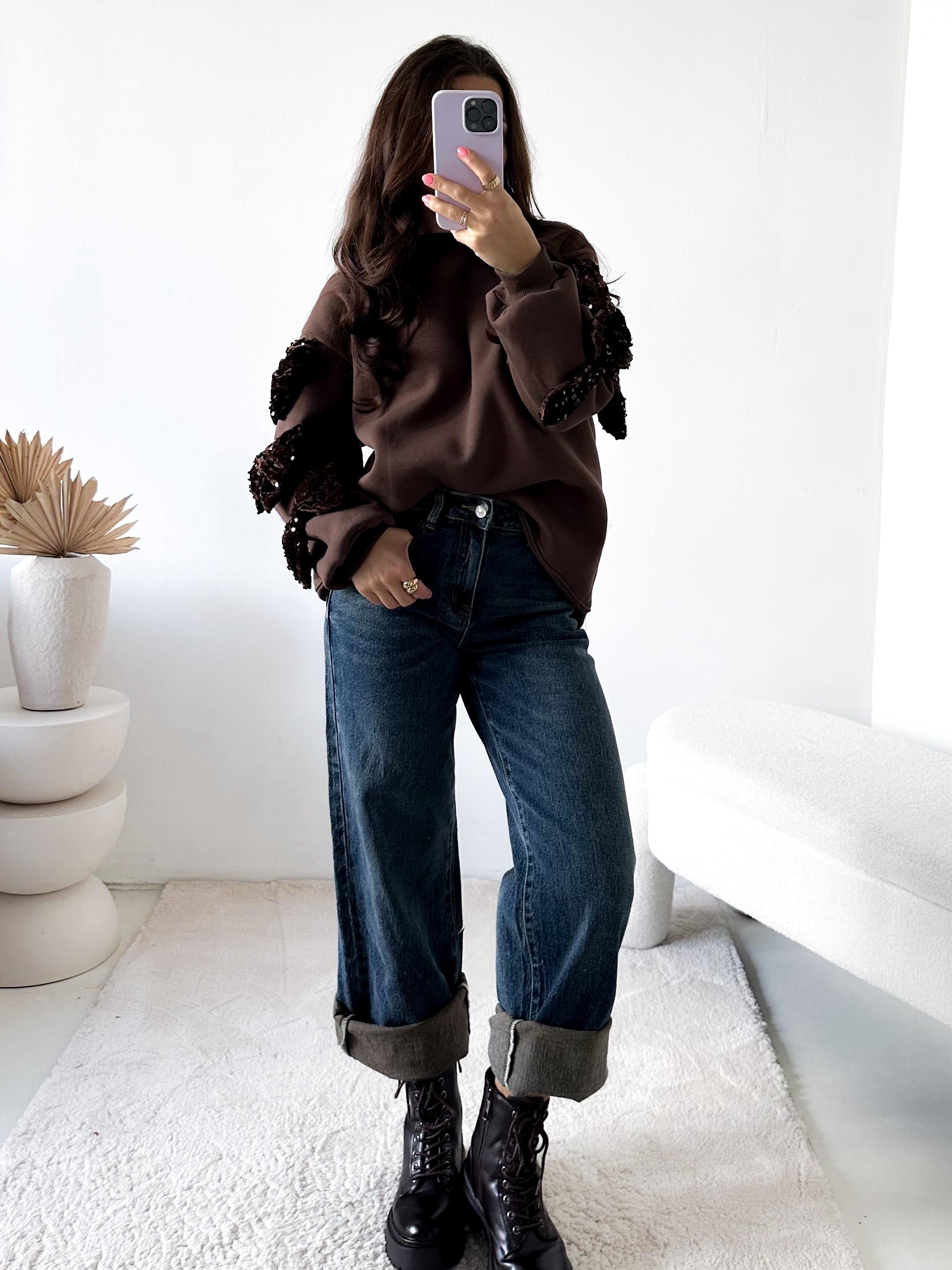 Pailletten Schleifen Sweatshirt (verschiedene Farben)