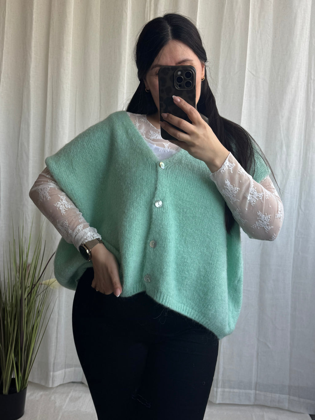 Kuschlige Oversize Strickweste (verschiedene Farben)