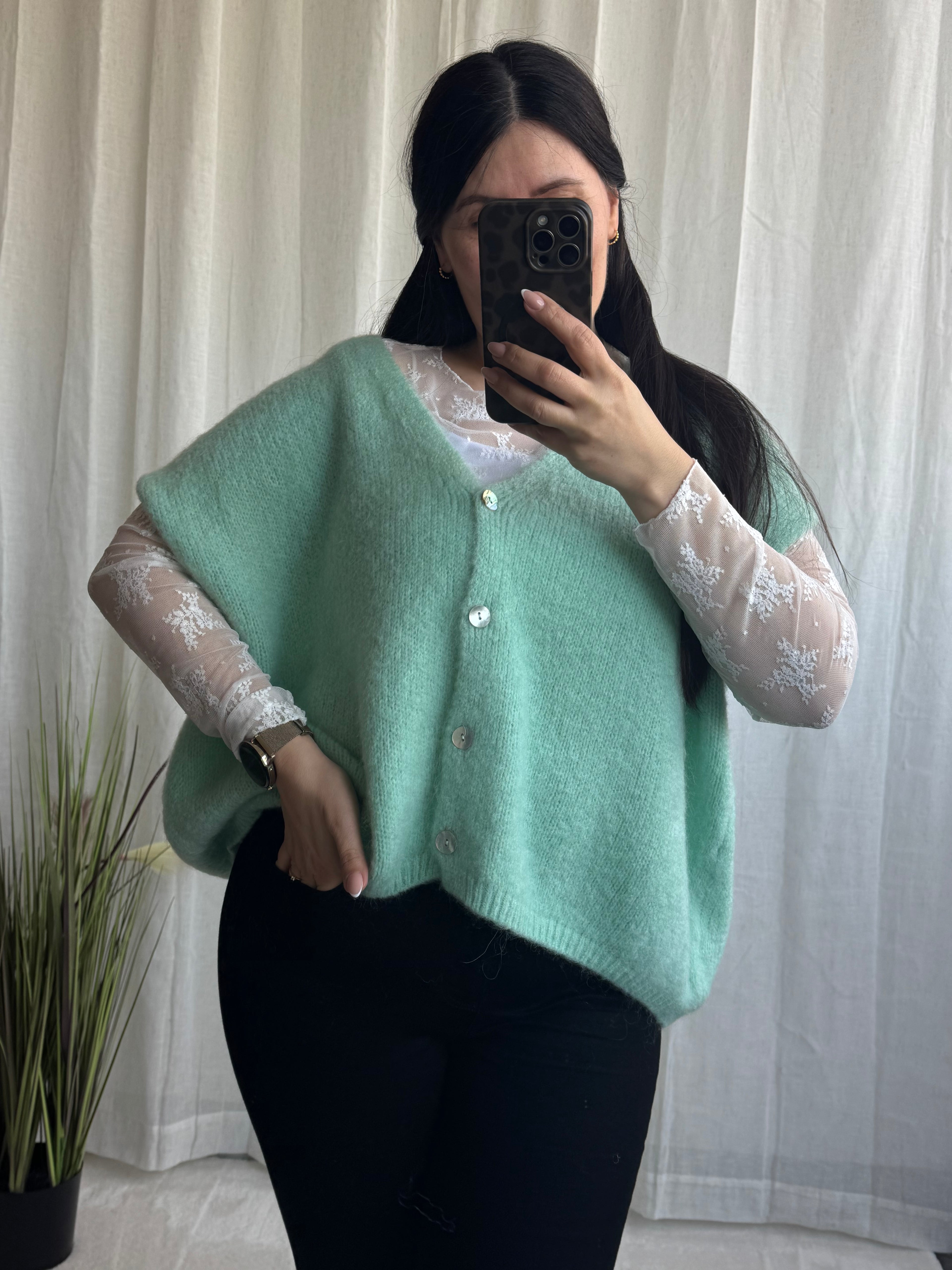 Kuschlige Oversize Strickweste (verschiedene Farben)
