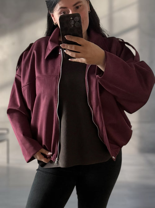 Ballonjacke Wildleder Optik (verschiedene Farben)
