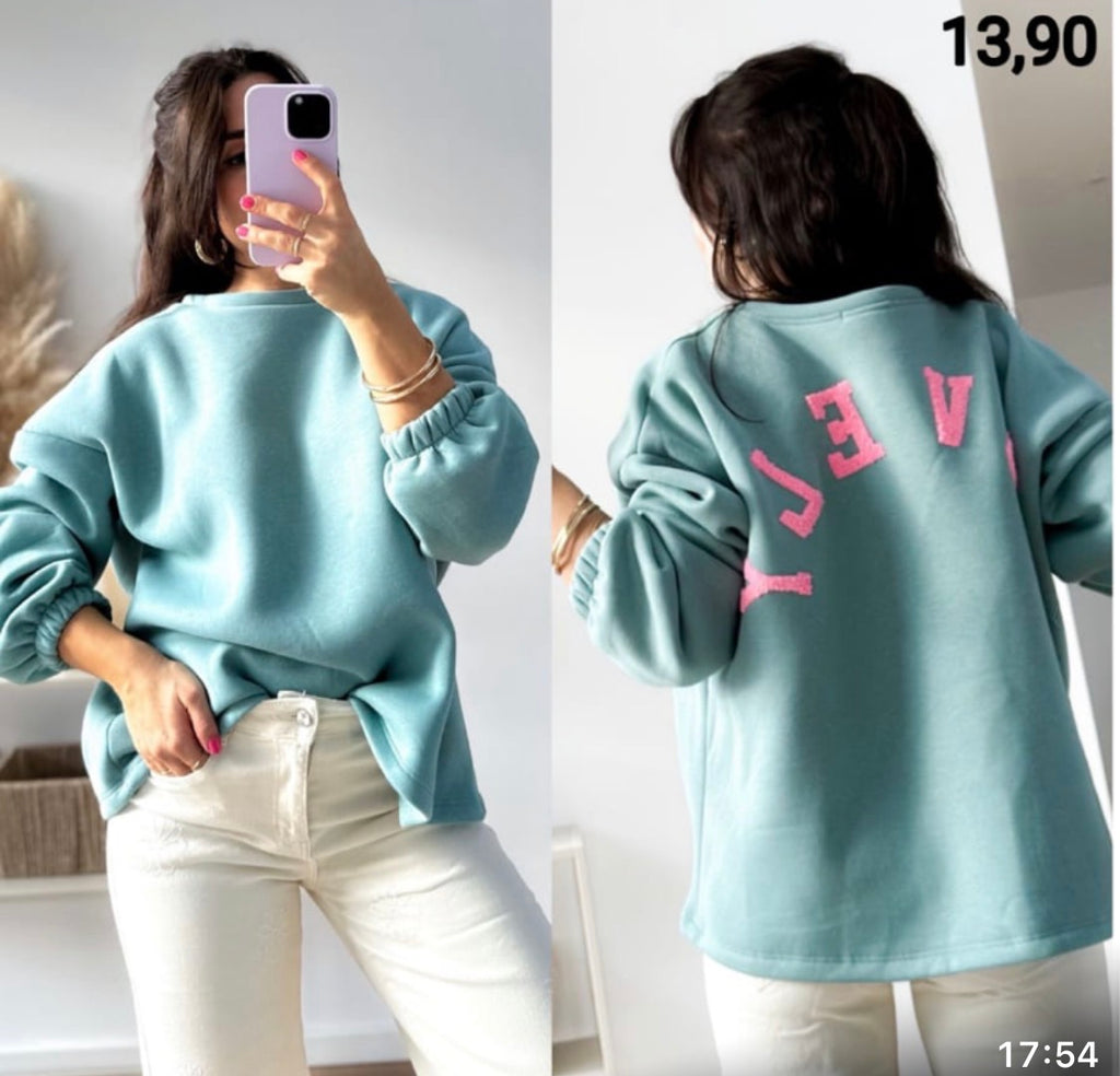 Sweatshirt Lovely mit Rückenprint (verschiedene Farben)