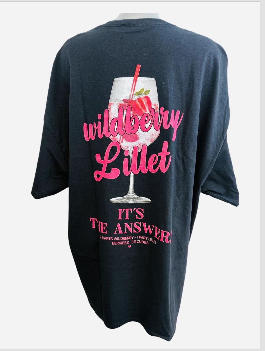 Oversize T-Shirt Wildberry Lillet mit Rückenprint (verschiedene Farben)
