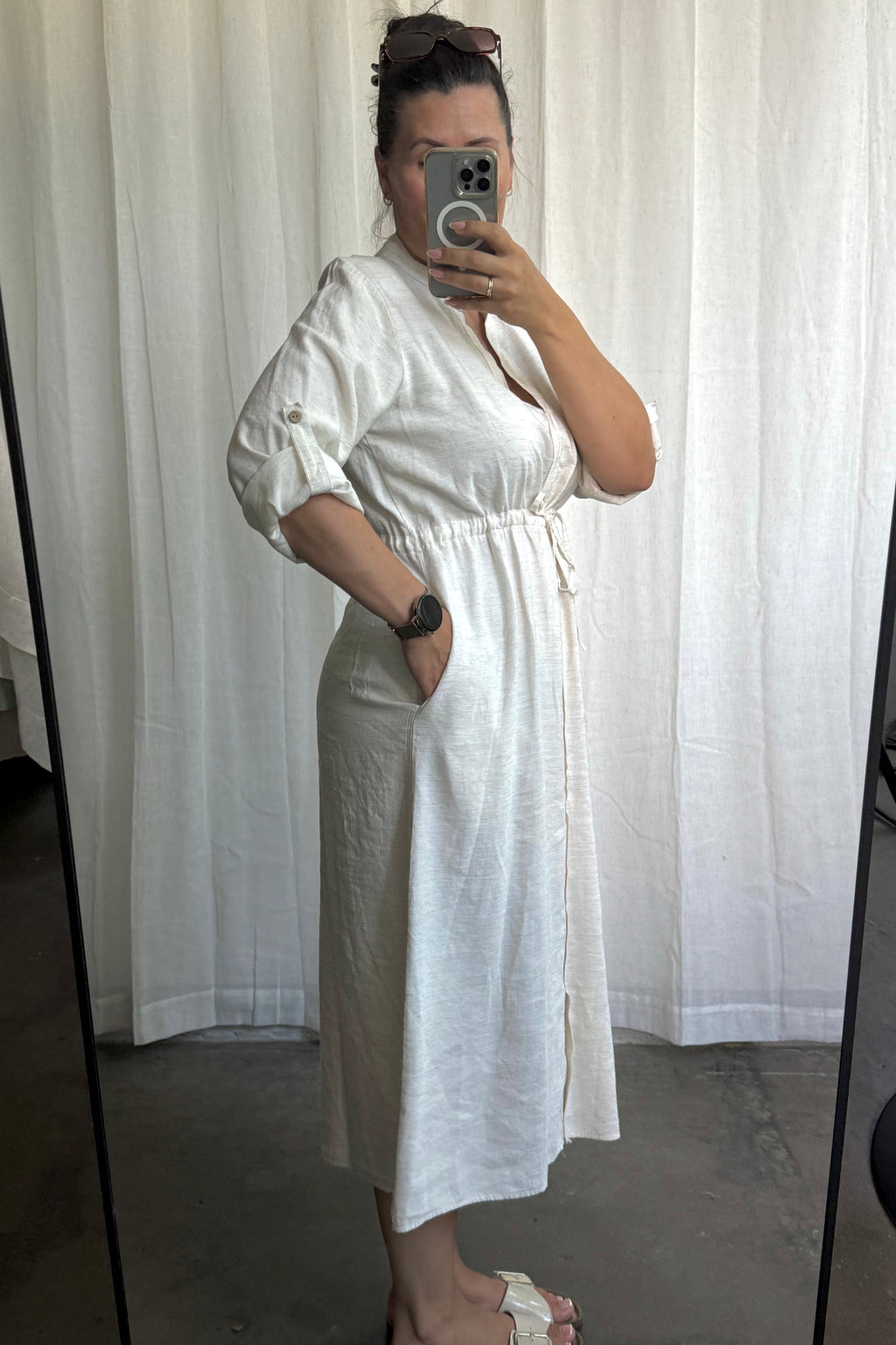 Leinenoptik Kleid