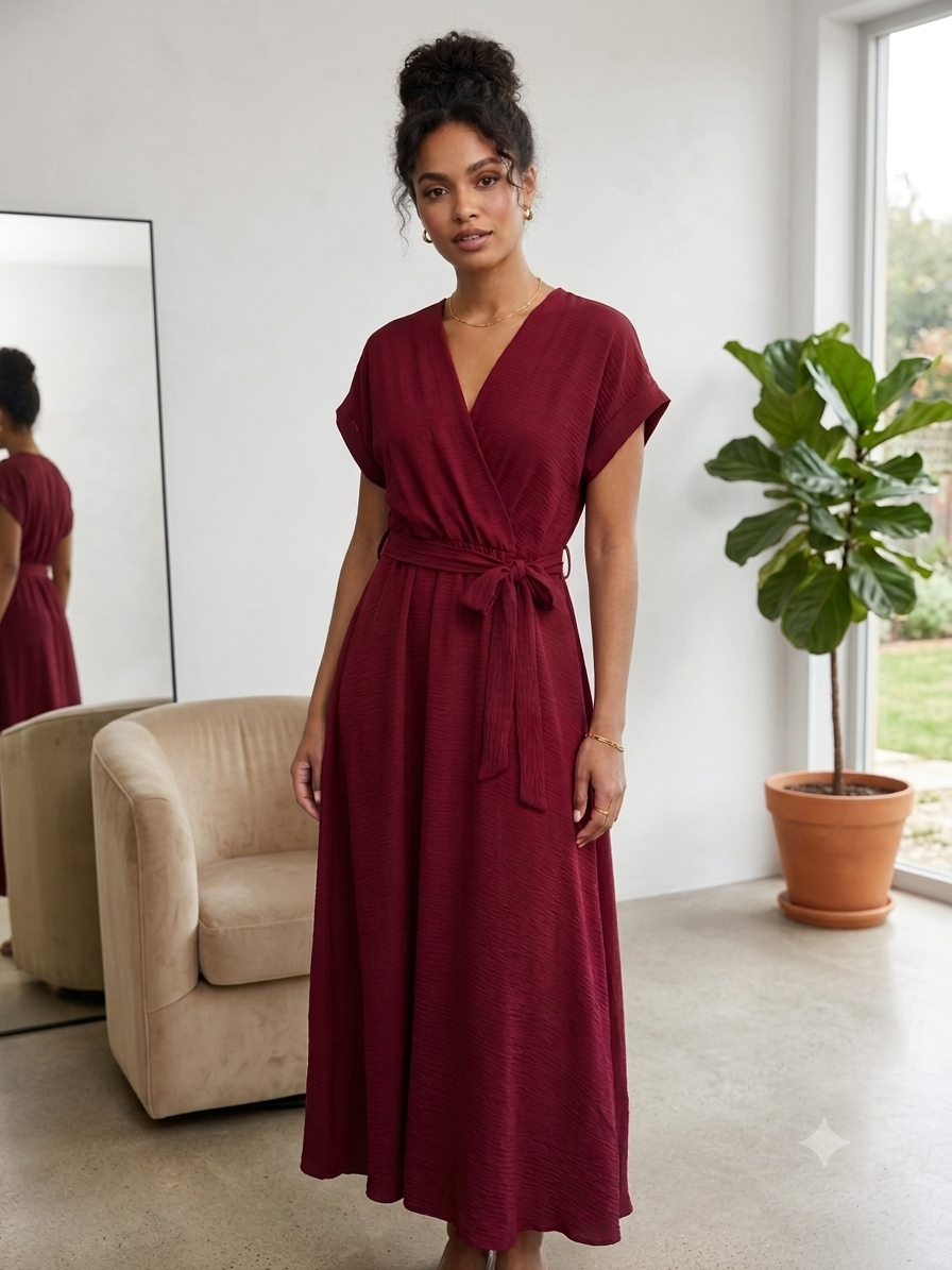 Basic Kleid mit Bindegürtel (verschiedenen Farben)