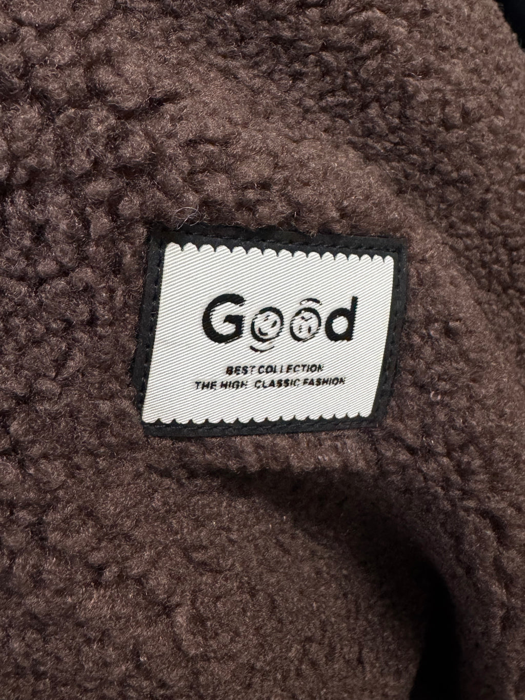 Flauschiger Teddy Kurzmantel braun