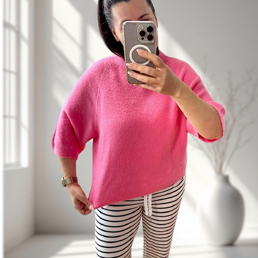 Feiner Alpaka Strickpullover mit 3/4 Arm verschiedene Farben