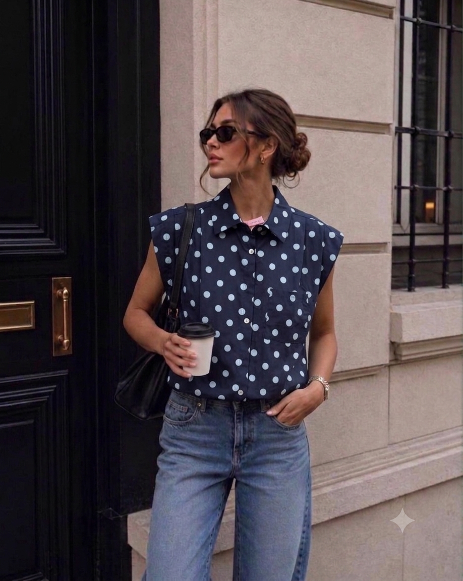 Cropped Polkadots Bluse (verschiedene Farben)