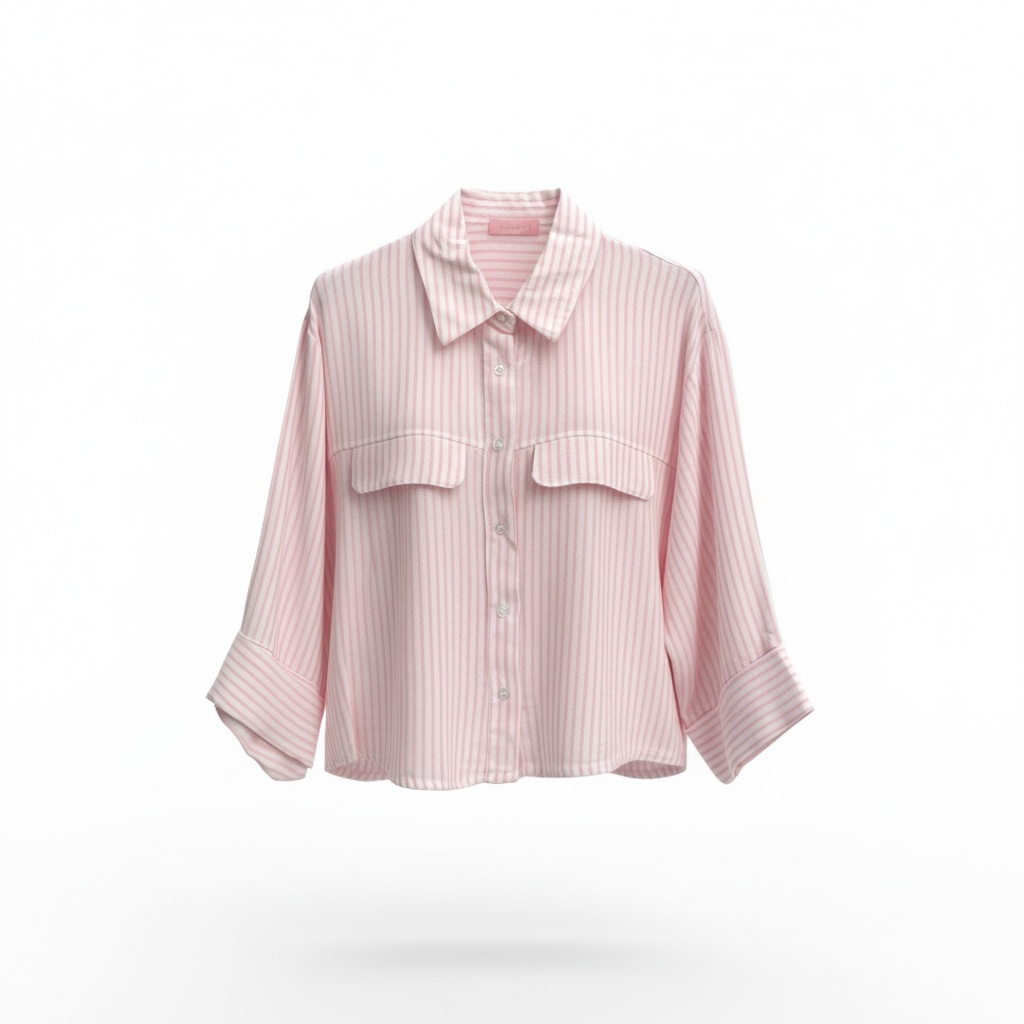 Cropped Bluse gestreift 3/4 Arm (verschiedene Farben)