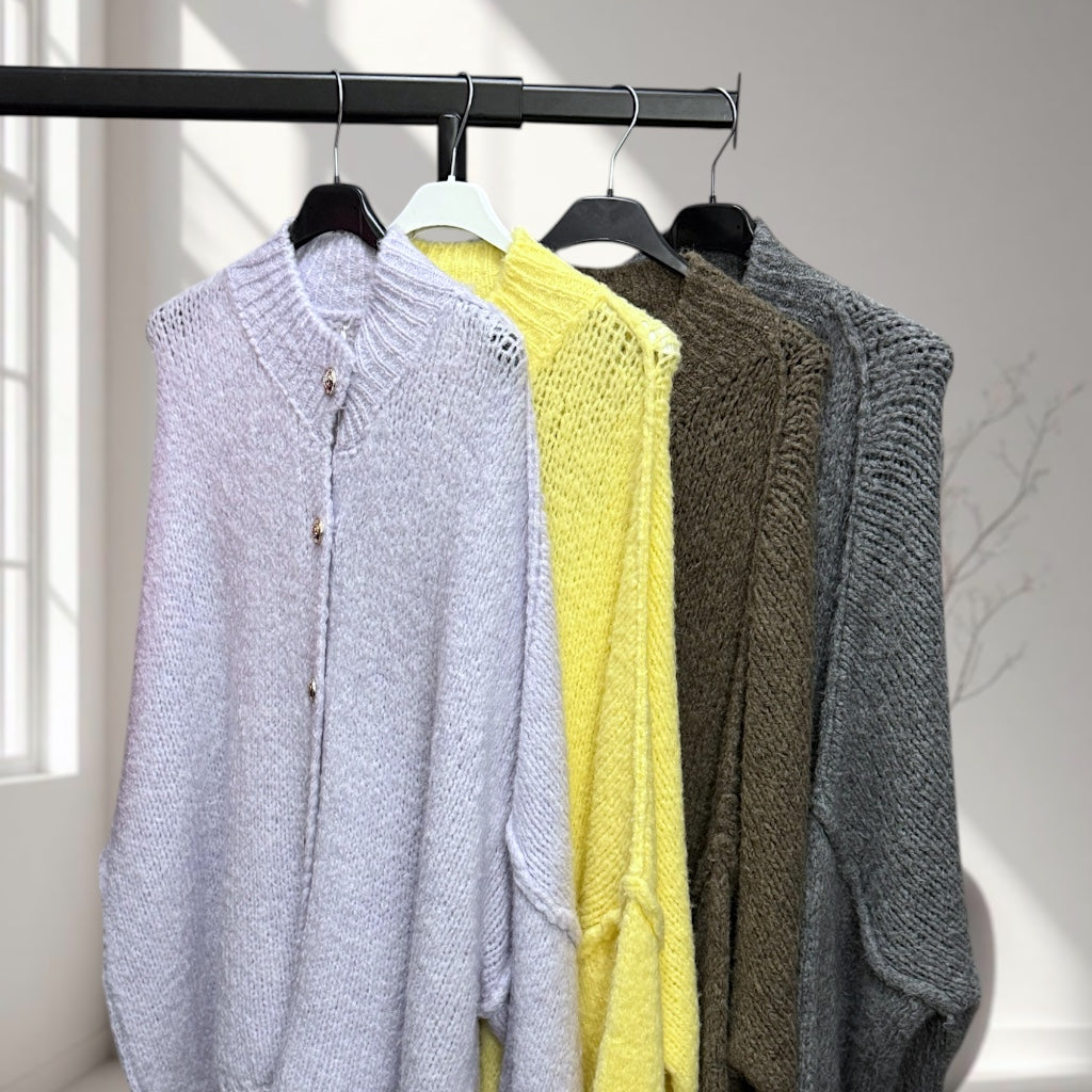 Strickjacke Isa Oversize lang geschnitten (verschiedene Farben)