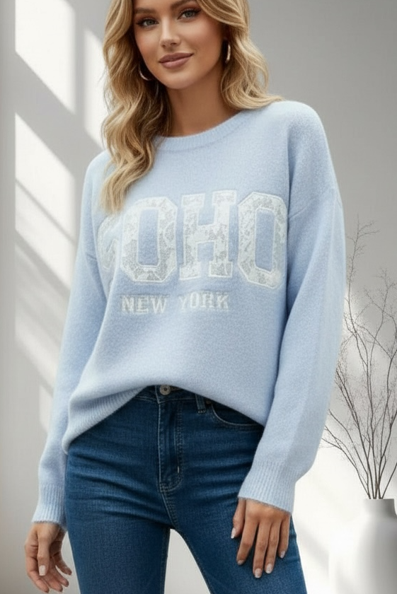 Strickpullover Soho mit Spitze (verschiedene Farben)