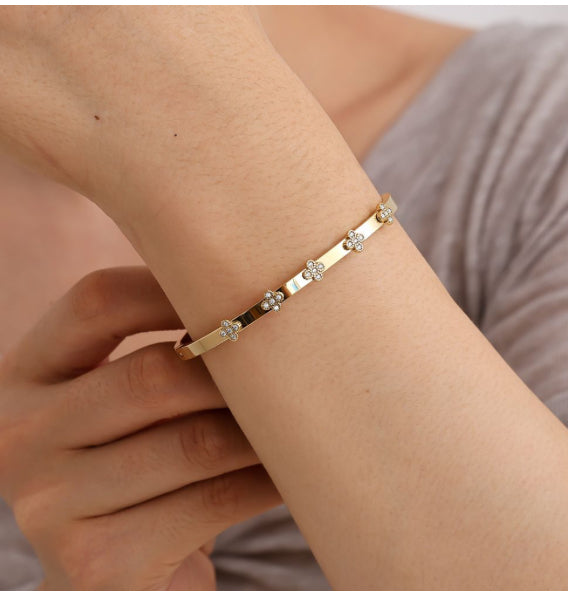 Armreif Lucky Flower Gold