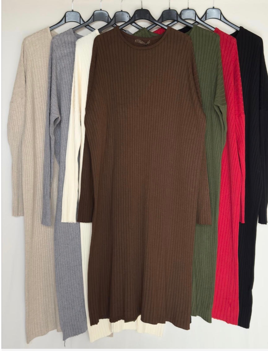 Oversize Ripp Kleid (verschiedene Farben)