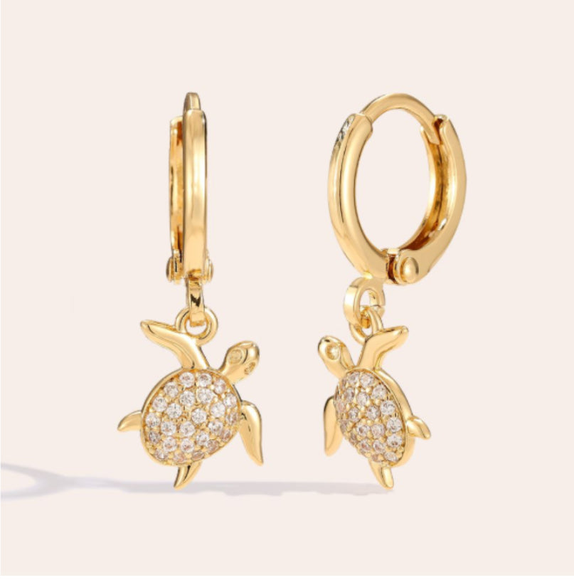 Creole Small Turtle Diamonds Vergoldete