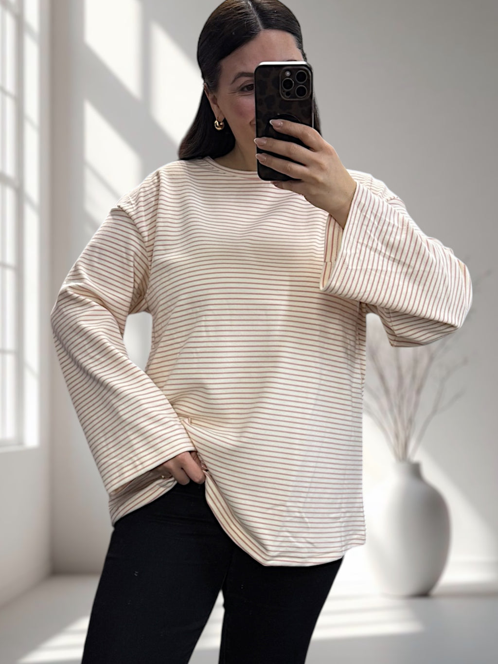 Soft Oversize Longsleeve gestreift (verschiedene Farben)
