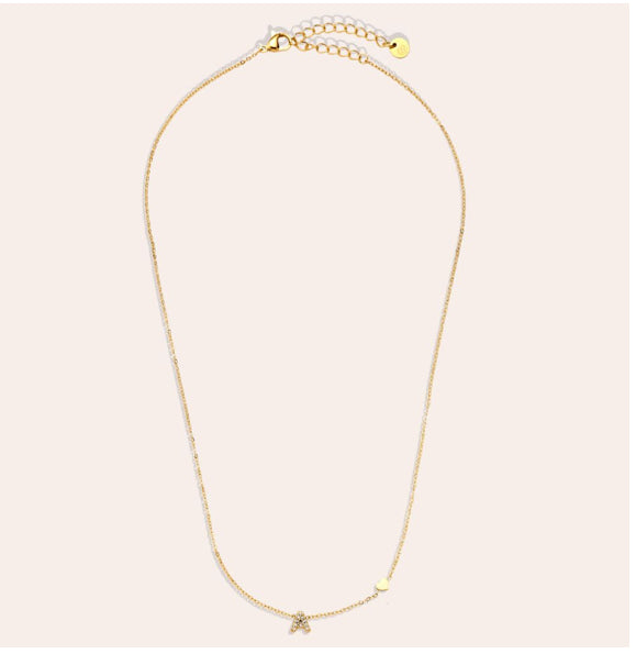 Nice Diamond Alphabet Edelstahl Halskette mit kleinem Herz