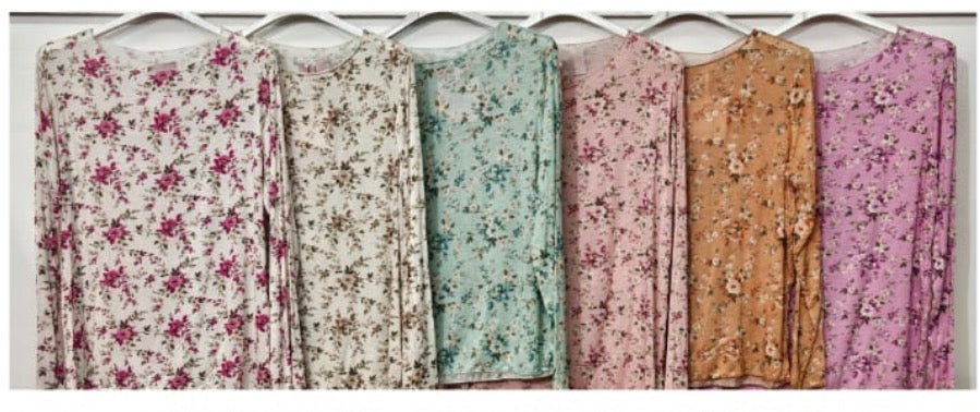 Dünnes Longsleeve Flower (verschiedene Farben)