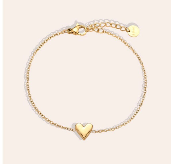 Simple Heart Edelstahl Armband (Silber&Gold)
