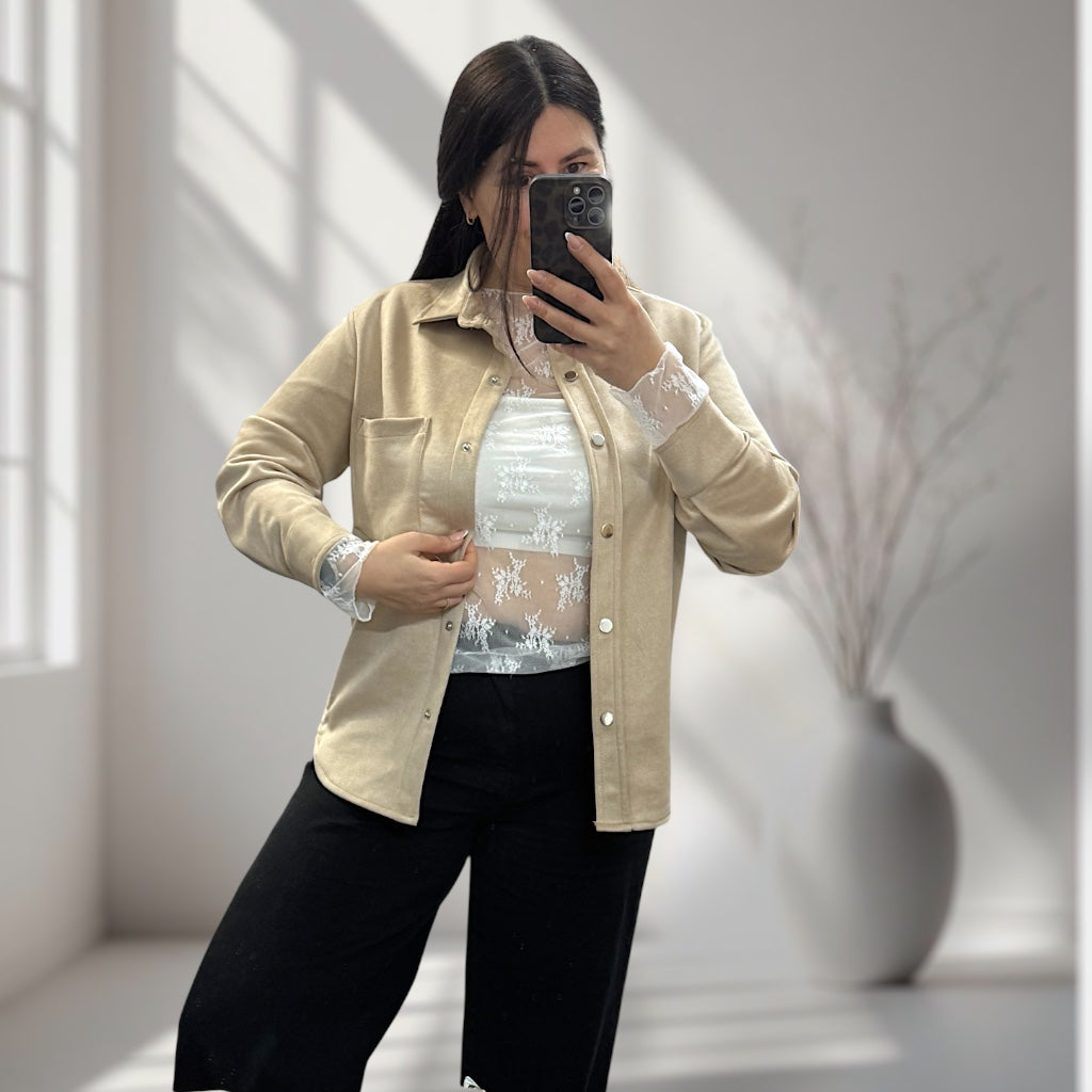 Lässiges Velours Hemd